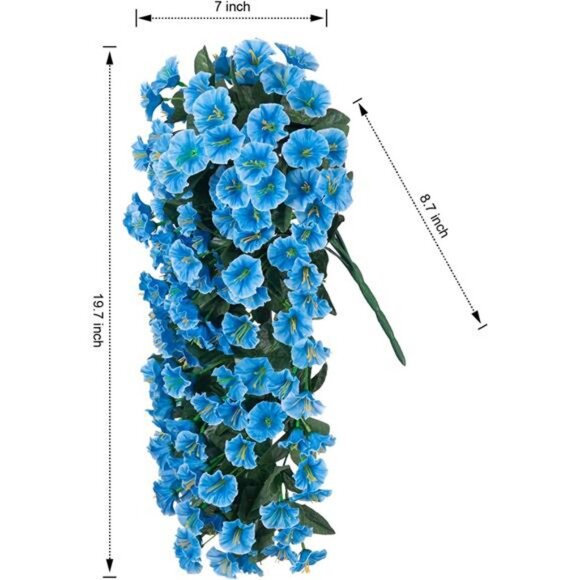 Artificial Fake Hanging Plants Flowers for Outdoor Outside Decoration, 2PCS - Picture 2 of 7